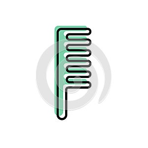 Black line Hairbrush icon isolated on white background. Comb hair sign. Barber symbol. Vector Illustration