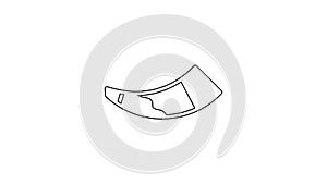 Black line Hunting horn icon isolated on white background. 4K Video motion graphic animation