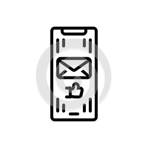 Black line icon for Accepts, admit and receive