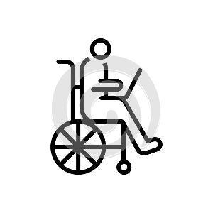 Black line icon for Accessibility, disability and wheelchair