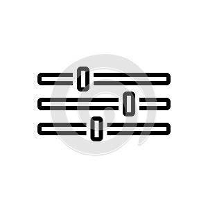 Black line icon for Adjustment, control and sound