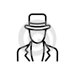 Black line icon for Agents, broker and pimp