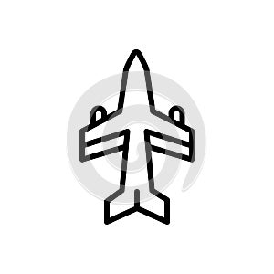Black line icon for Airline, jet and airway