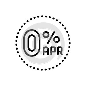 Black line icon for Apr, annual and percentage