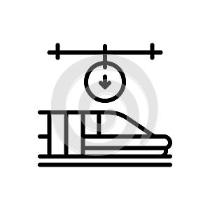 Black line icon for Arrive, station and transport