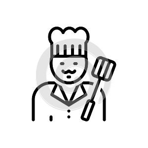 Black line icon for As, equally and cook