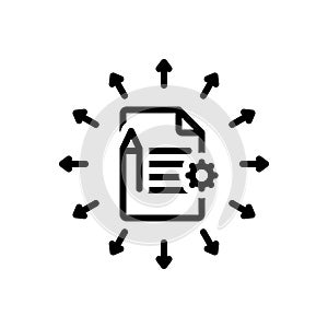Black line icon for Assign, allow and appoint