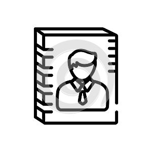 Black line icon for Authorship, blogging and binder