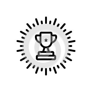 Black line icon for Awarded, bestow and confer