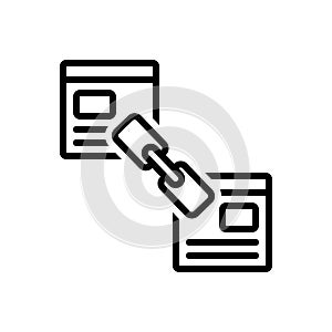 Black line icon for Back Link, Optimization and connect