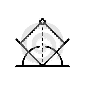 Black line icon for Baseline, diagram and angle