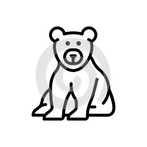 Black line icon for Bear, grizzly and omnivores