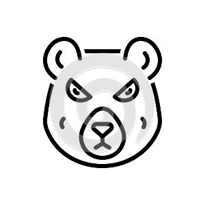 Black line icon for Bear, omnivores and animal