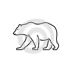 Black line icon for Bear, omnivores and badge