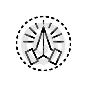 Black line icon for Believed, faith and pray