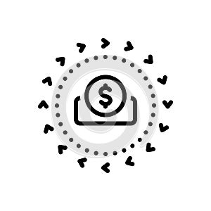 Black line icon for Biz, remittance and money