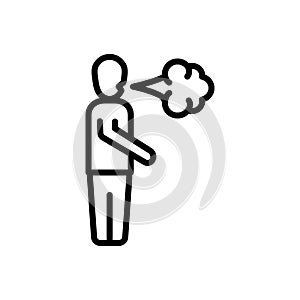 Black line icon for Blowing, insufflation and smoke