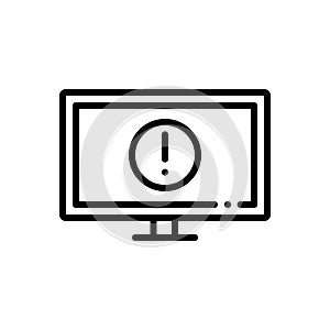 Black line icon for Bluescreen, error and software