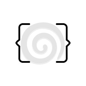 Black line icon for Brackets, code and coding
