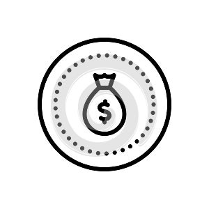 Black line icon for Bucks, cash and wealth