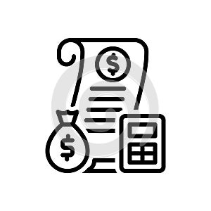 Black line icon for Budgets, account and balance