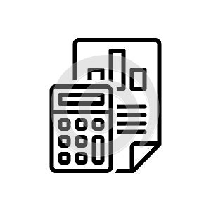 Black line icon for Calculation, arithmetic and reckoning