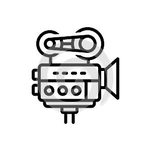 Black line icon for Camcorders, movie and projector