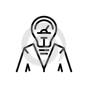 Black line icon for Capacity, efficiency and competence