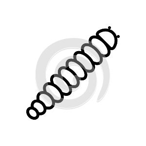 Black line icon for Caterpillar, worm and larva