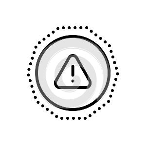 Black line icon for Caution, alert and insecurity