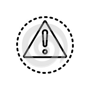 Black line icon for Caution, warning and alert