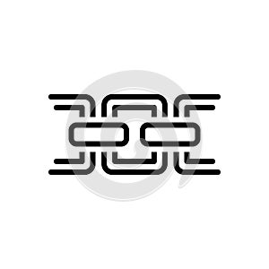 Black line icon for Chain, link and hyperlink