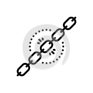 Black line icon for Chain, weaklink and disconnect