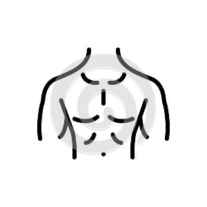 Black line icon for Chest, bosom and breastplate