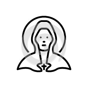 Black line icon for Christina, christian and church