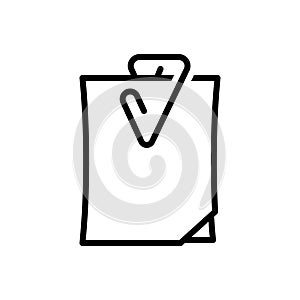 Black line icon for Clip, page and stationery