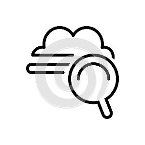 Black line icon for Cloud Search, estimate and optimization