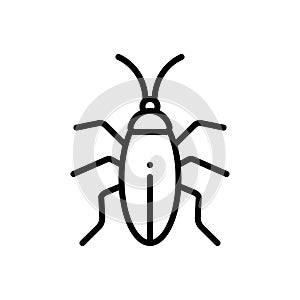 Black line icon for Cockroach, blattodea and bug