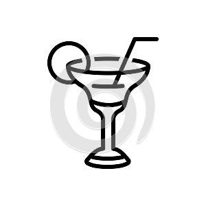 Black line icon for Cocktail, martini and margarita