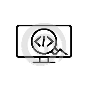 Black line icon for Code, seo and optimization
