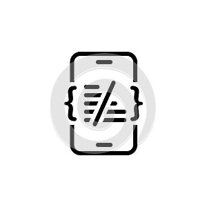 Black line icon for Coding, software and html