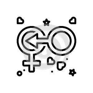 Black line icon for Coitus, cohabitation and shape photo