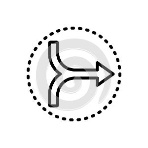 Black line icon for Combine, add and link