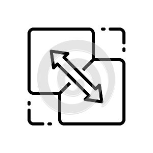 Black line icon for Combine, integrate and interlocking