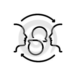 Black line icon for Communication, dialect and conversation