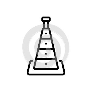 Black line icon for Cone, barrier and hindrance