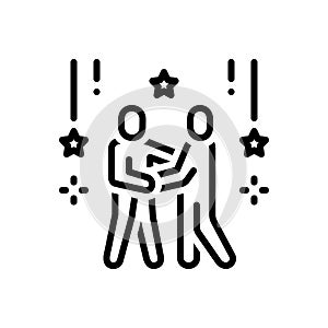 Black line icon for Congratulations, good wishes and good