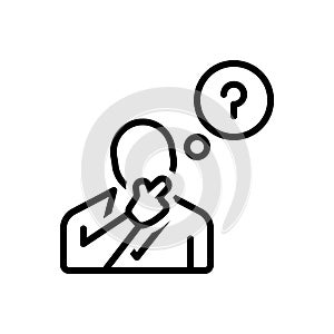 Black line icon for Considerations, thought and thinking