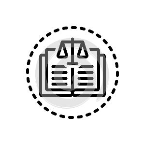 Black line icon for Constitutional, affidavit and legal