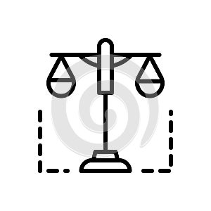 Black line icon for Constitutional, authority and balance